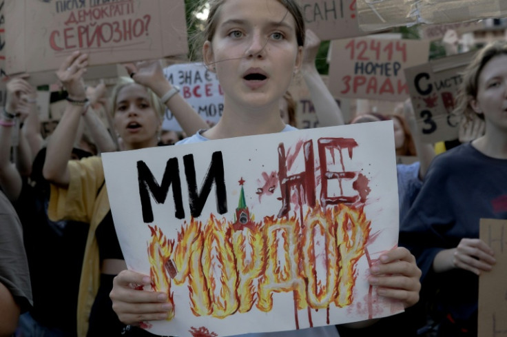 A protester says 'Ukraine is not Mordor', likening Moscow to the fictional dark realm