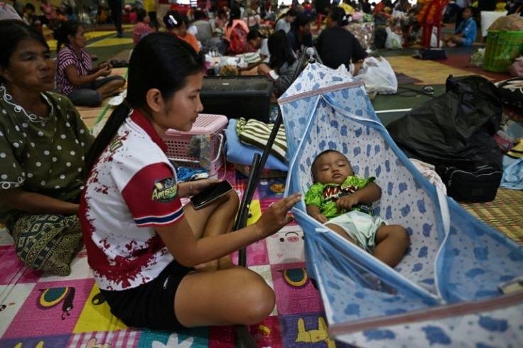 Thousands of people in Thailand's northeastern Surin province fled their homes and sought refuge in makeshift shelters