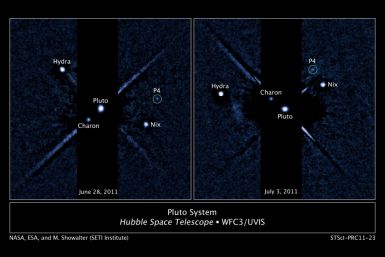 four moons of icy dwarf planet Pluto