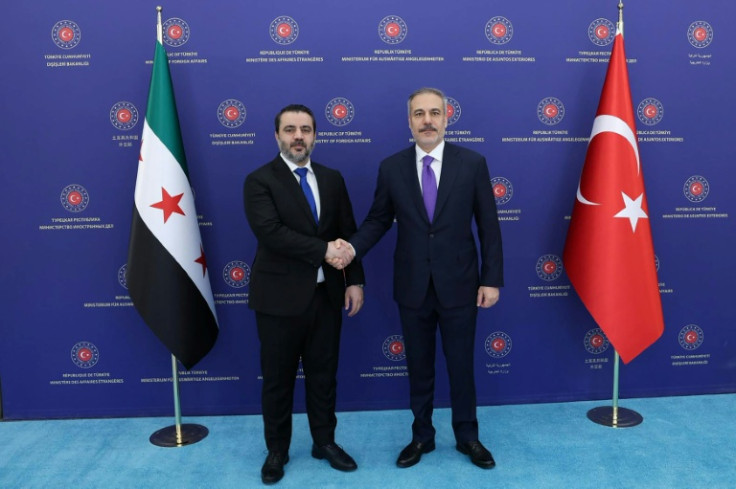 Syrian Foreign Minister Asaad al-Shaibani, seen on the left, and his Turkish counterpart Hakan Fidan have met frequently since the ouster of Bashar al-Assad in December