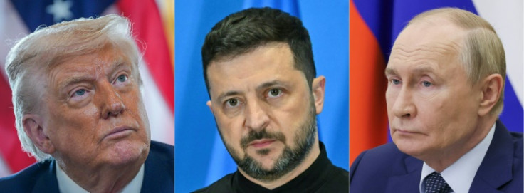 US President Donald Trump, Ukrainian President Volodymyr Zelensky and Russian President Vladimir Putin
