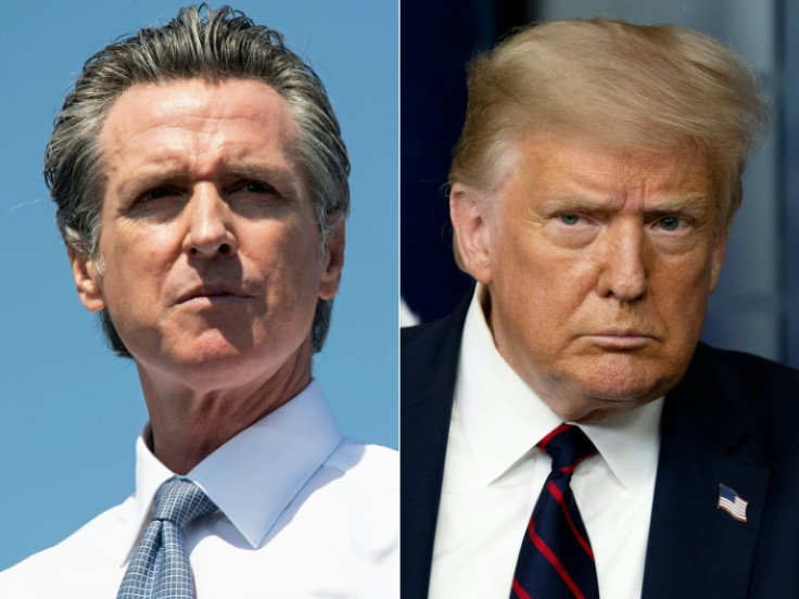 California Governor Gavin Newsom slammed President Donald Trump's social media posts as "childishness"