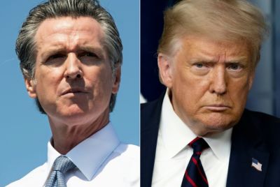 California Governor Gavin Newsom slammed President Donald Trump's social media posts as "childishness"