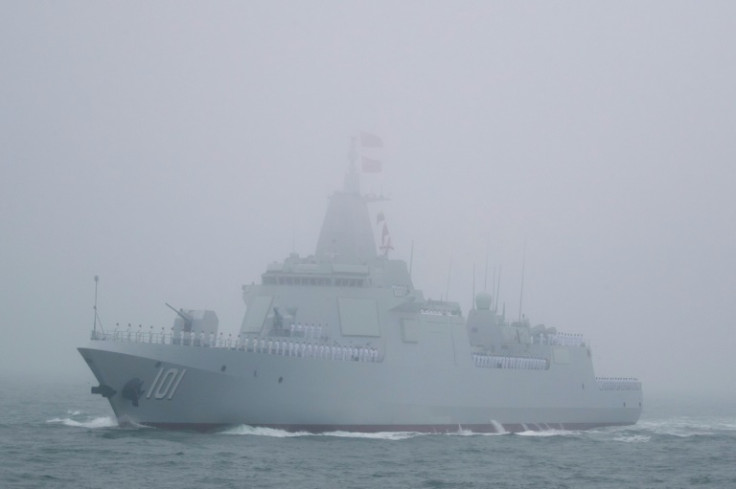 The Renhai-class destroyer Nanchang of the Chinese People's Liberation Army Navy sails off the coast of Qingdao in eastern China