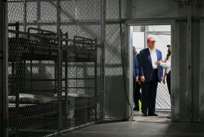 President Donald Trump, who has vowed to deport millions of undocumented migrants, visited the center last month