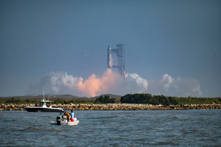 The SpaceX Starship rocket launches from Starbase, Texas, as seen from South Padre Island on May 27, 2025
