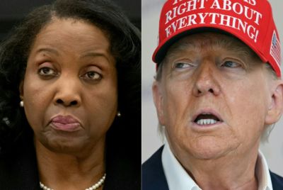 Donald Trump's firing of Fed governor Lisa Cook (L) has rattled global markets