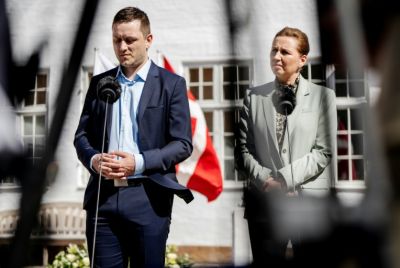 Denmark's Prime Minister Mette Frederiksen (R) was joined by Greenland's Prime Minister Jens-Frederik Nielsen to make the apology