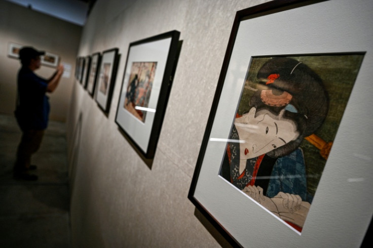 Female pleasure takes centre stage at a Tokyo exhibition showcasing around 150 pieces of shunga -- an erotic form of "ukiyo-e" drawings and woodblock prints