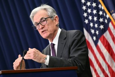 US Federal Reserve chief Jerome Powell in July. Attention is on Friday's release of key US inflation data and the implications for the Fed's interest rate outlook
