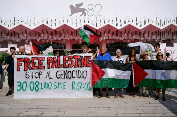 Protesters have called on the festival to take a firm stand against the war in Gaza.