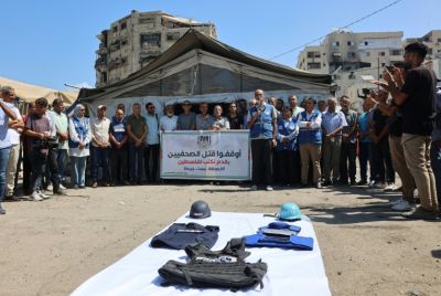 The killing of journalists during Israeli strikes in Gaza has sparked protests around the world