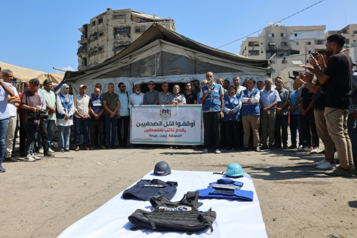 The killing of journalists during Israeli strikes in Gaza has sparked protests around the world