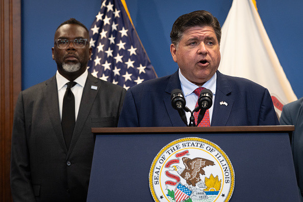 Chicago Mayor Johnson And IL Governor Pritzker Address Reports Of