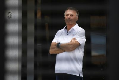 Former Brazilian president Jair Bolsonaro, seen here inside his house in Brasilia on Tuesday, is not attending the close of his trial for coup plotting
