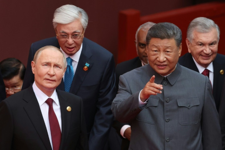 Russian leader Vladimir Putin attended a massive military parade in Beijing together with Chinese host Xi Jinping