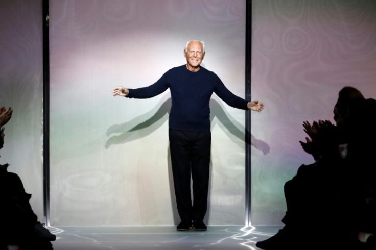 Italian fashion Giorgio Armani has died at the age of 91 -- he is pictured at his 2018 haute couture show in Paris
