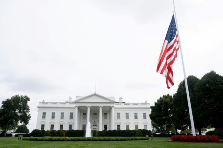 The US flag flies at half-staff at the White House after the murder of conservative activist Charlie Kirk