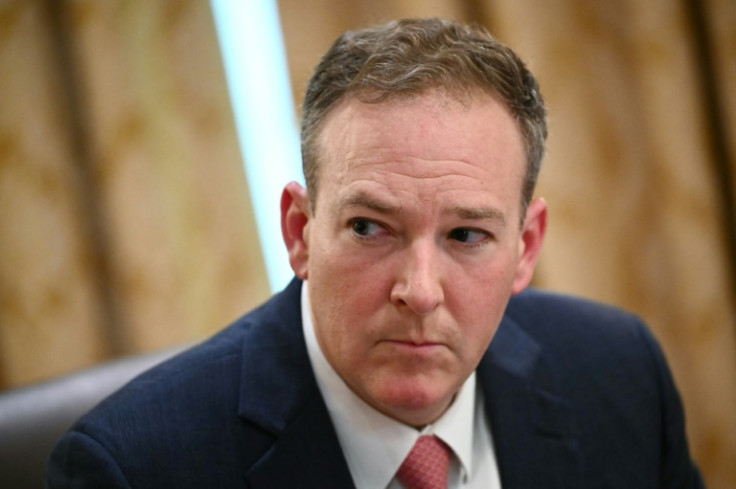 EPA Administrator Lee Zeldin listens as US President Donald Trump holds a cabinet meeting at the White House in Washington