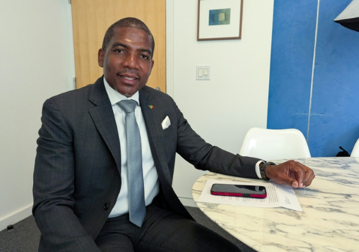 Prime Minister of Saint Kitts and Nevis Terrance Drew poses for a portrait on the sideline of the United Nations General Assembly in New York City