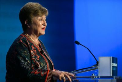 International Monetary Fund Managing Director Kristalina Georgieva, seen in September, said global economy has generally withstood multiple shocks