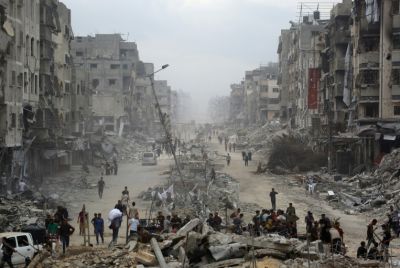 Displaced Palestinians have seized upon a ceasefire to return to their devastated homes in Gaza