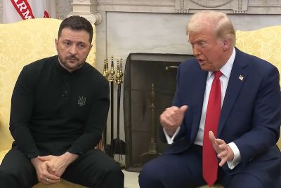 Volodymyr Zelensky and Donald Trump