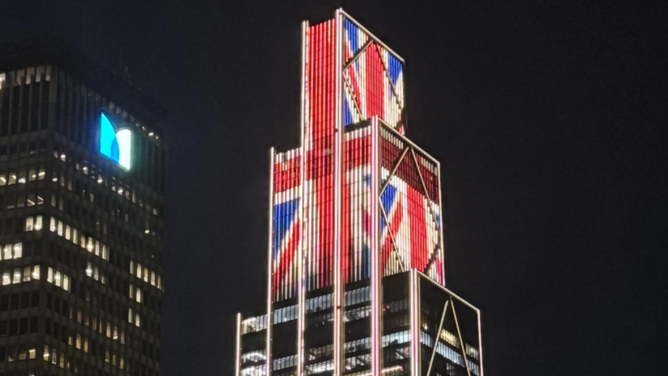JP Morgan’s NYC Building Seen with The Union Jack For King Charles III Birthday