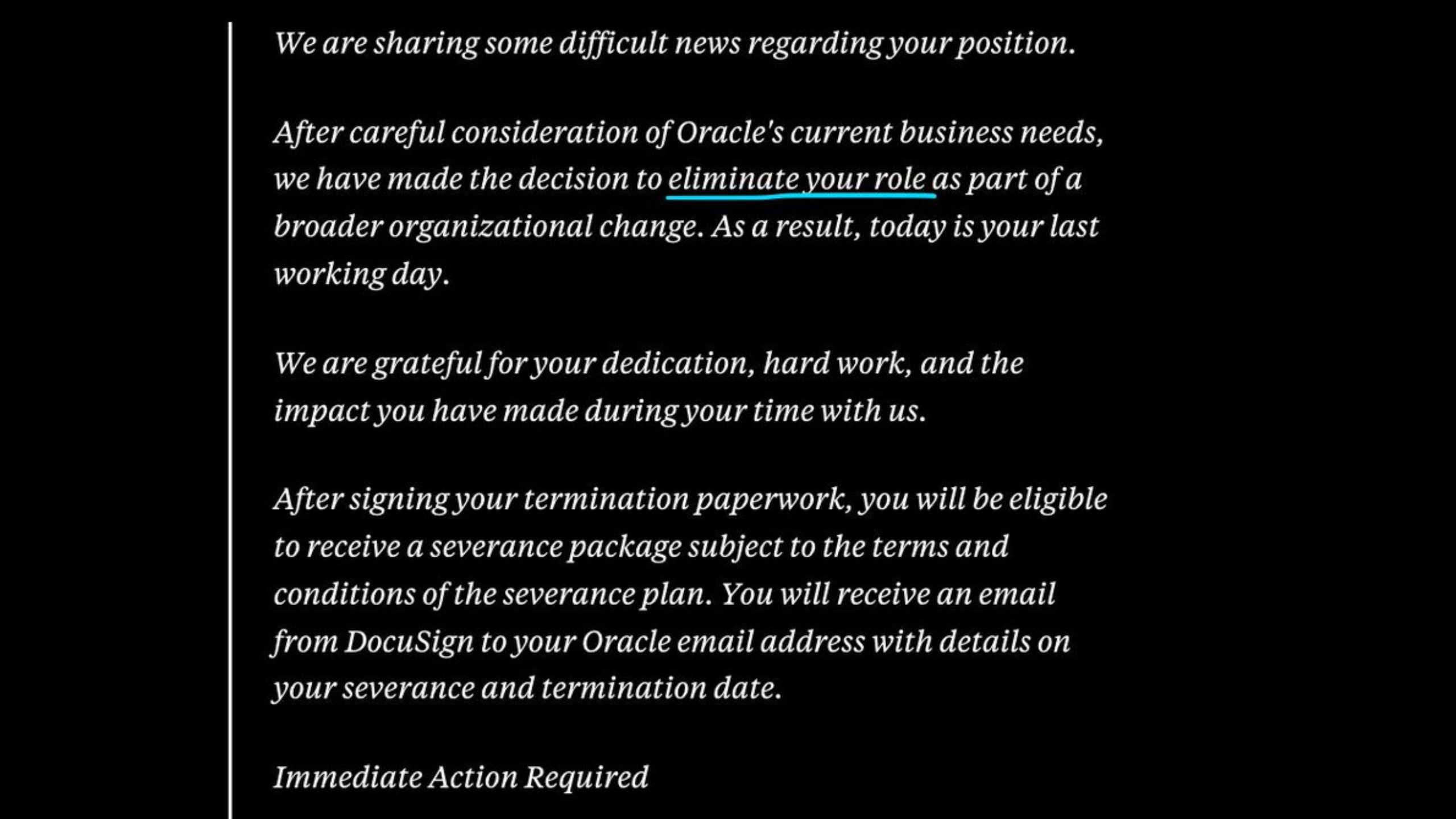 Oracle Fires 30,000 With a Cold 6 a.m. Email: Here's What It Said That Devastated Teams