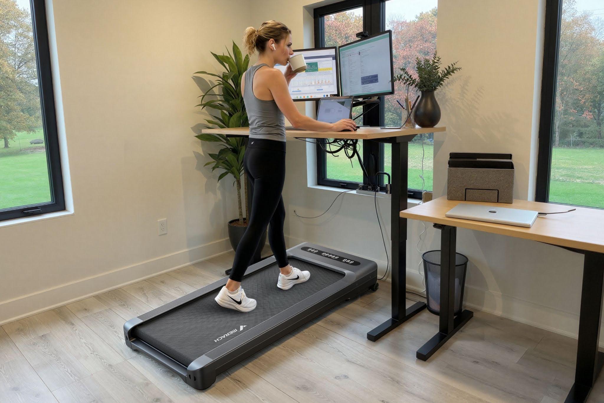 This Walking Pad Lets You Walk While Working With 400 LB Capacity and Quiet Under-Desk Design