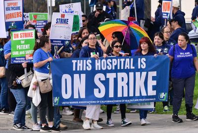 California nurses and healthcare professionals on strike against Kaiser Permanente.