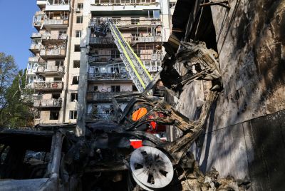 Russian missile strikes in Kyiv