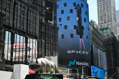 SpaceX advertisements at the Nasdaq MarketSite in Times Square