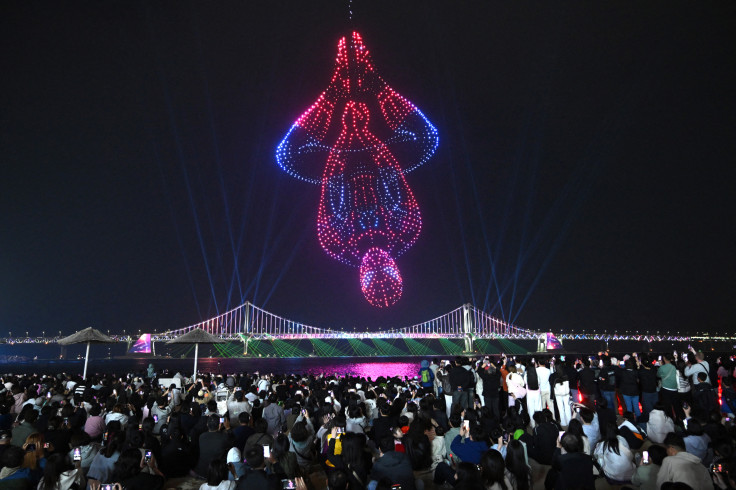 Spider-Man in the night sky