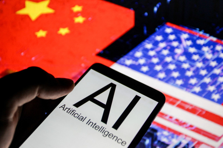A smartphone displaying the words AI Artificial Intelligence