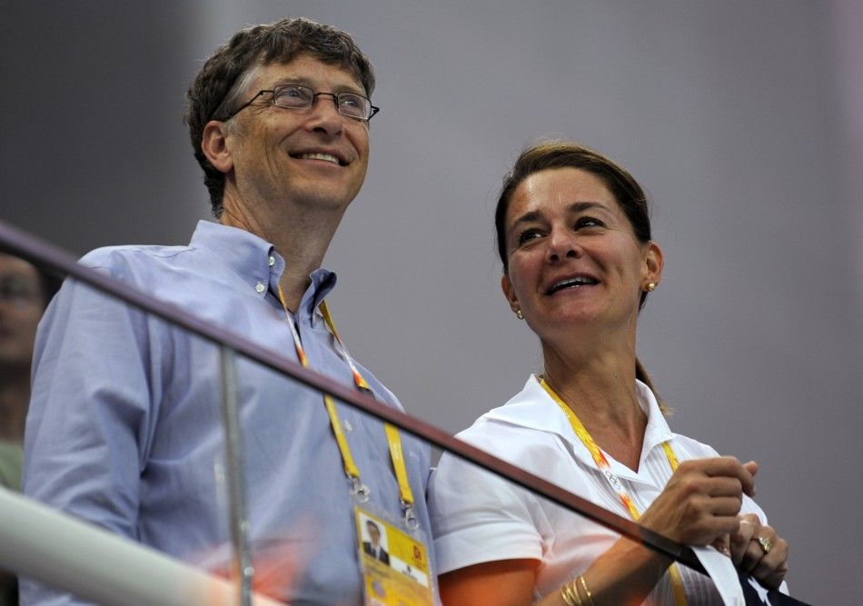 Microsoft Corp co-founder Bill Gates L and his wife Melinda Gates