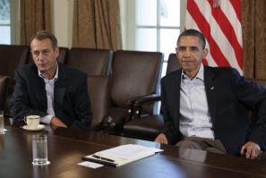 U.S. President Barack Obama (R) and House Speaker John Boehner (R-OH)