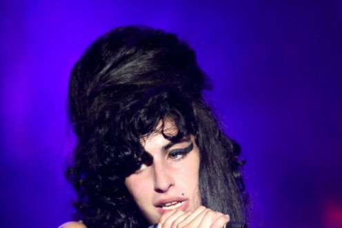 British singer Amy Winehouse performing