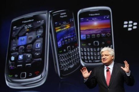 Mike Lazaridis, president and co-CEO of Research in Motion, speaks at the RIM Blackberry developers conference in San Francisco