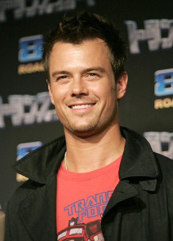 Actor Duhamel smiles for photographers during a news conference for the movie 'Transformers' in Tokyo.