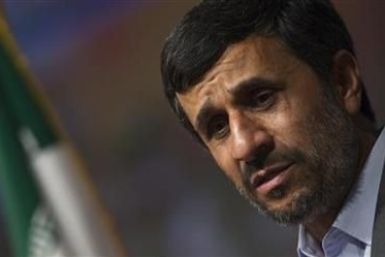 Iranian President Ahmadinejad speaks during anti-chemical weapon ceremony in Tehran
