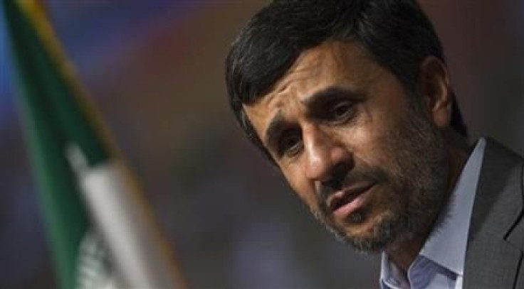 Iranian President Ahmadinejad speaks during anti-chemical weapon ceremony in Tehran