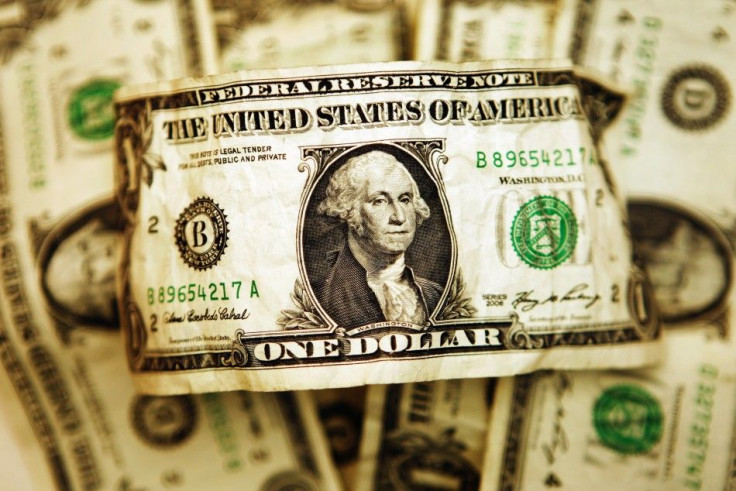U.S. one dollar bills are displayed in this file photograph.