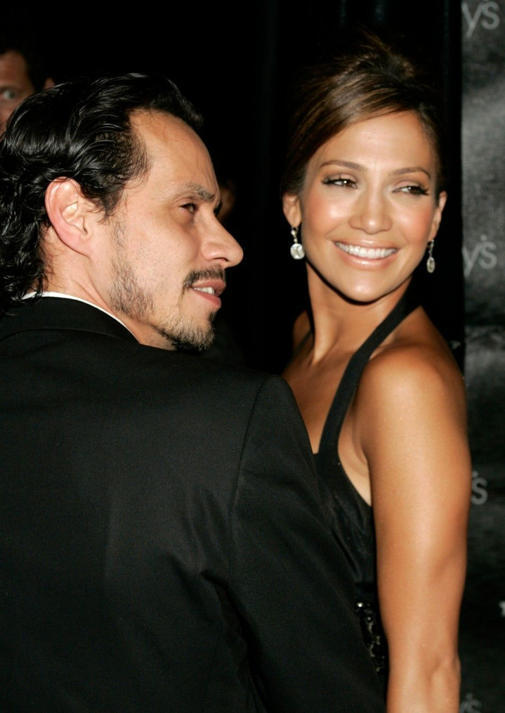 Actress and singer Jennifer Lopez and her husband arrive at the Macy&#039;s Passport 2005 fashion show in Santa Monica