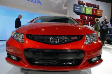 The 2012 Honda Civic Si is seen on display at the New York International Auto Show in New York City
