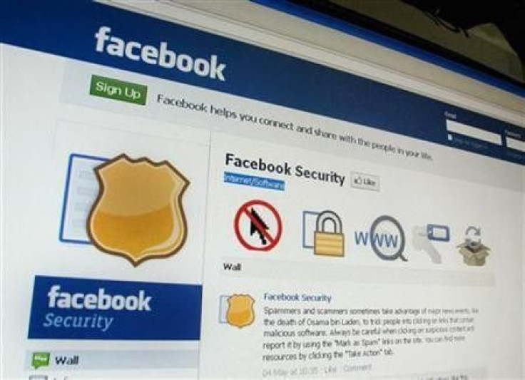 A page from the Facebook Web site is seen in Singapore