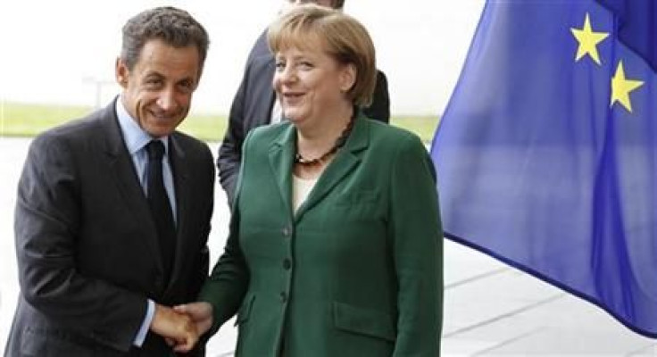 German Chancellor Merkel welcomes France&#039;s President Sarkozy before talks in Berlin