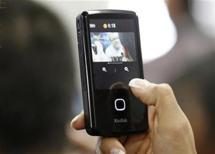 An interview with Roach is recorded on a Kodak Playtouch pocket video camera before a media workout for Pacquiao in Los Angeles