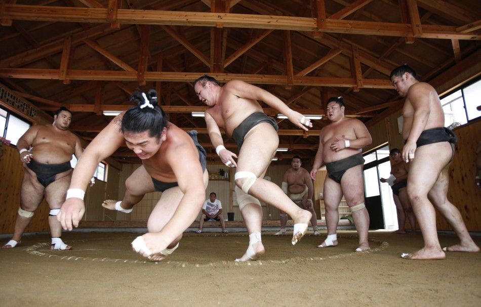 Japanese Sumo Wrestlers Back to Training After Deadly Earthquake Tsunami PHOTOS