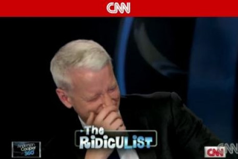 Anderson Cooper is known for his straight-forward, serious side of reporting, but every now and then the &quot;Anderson Cooper 360&quot; host gets caught up in a giggle fit.